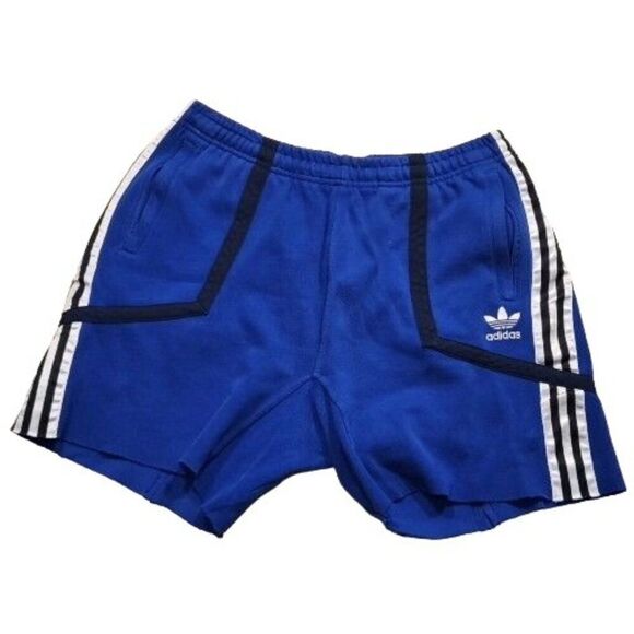 Adidas‎ Multipurpose Shorts Men Sz L Blue White Drawstring Pockets Athleisure - Picture 1 of 7